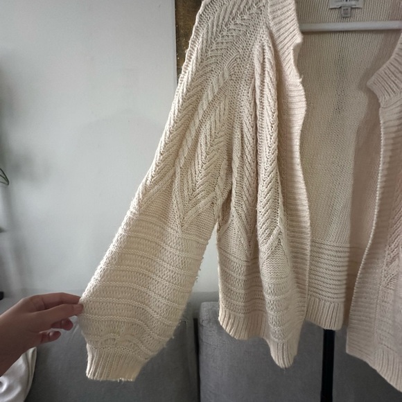 Ivory Open-Front Knit Cardigan - Picture 2 of 6